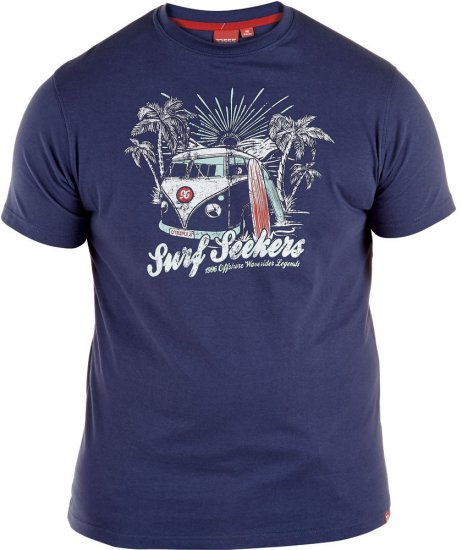 D555 Magnus T-shirt Navy - T-shirts - T-shirts Homme Grande Taille