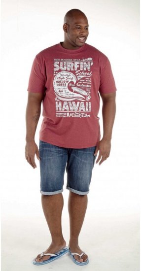 D555 Francis Burgundy T-shirt - T-shirts - T-shirts Homme Grande Taille