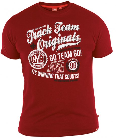 D555 Ernie T-shirt Dark Red - T-shirts - T-shirts Homme Grande Taille