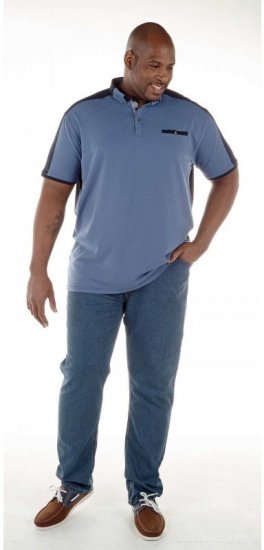 D555 Jones Polo Denim Marl/Navy - Polos - Polos homme grande taille