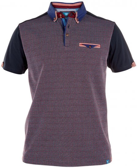 D555 Farley Polo Shirt Navy/Red - Polos - Polos homme grande taille