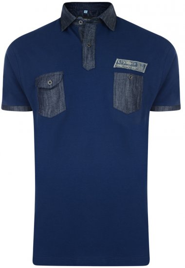 Kam Jeans Pique Polo Indigo - Polos - Polos homme grande taille