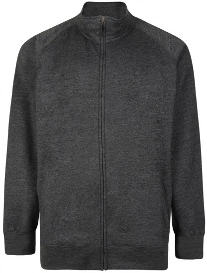 Kam Jeans Full-Zip Sweatshirt Charcoal - Sweatshirts & hoodies - Sweatshirts/Hoodies grande taille homme