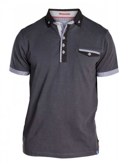 D555 Roland Short Sleeve Polo Shirt Black - Chemises - Chemises Grandes Tailles Hommes