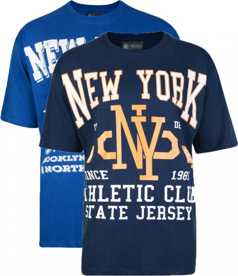 Kam Jeans Twin Pack NY - T-shirts - T-shirts Homme Grande Taille