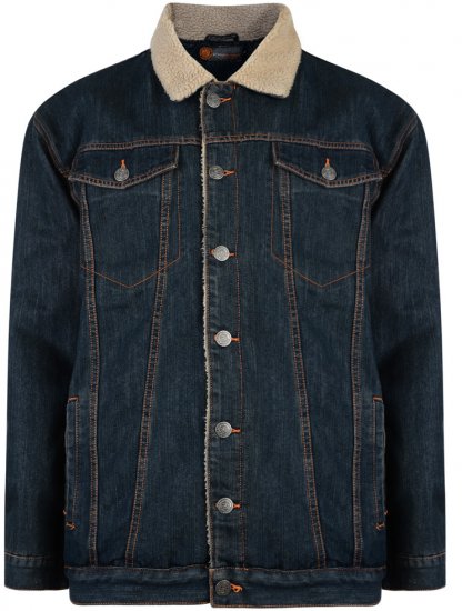 Kam Jeans Fabio Jacket with Sherpa Lining - Vestes - Vestes Homme Grandes Tailles