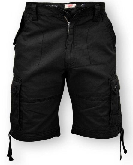 D555 Jarrod Cargo Short Black - Shorts - Shorts hommes grande taille