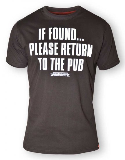 D555 SIMON 'Return To The Pub' Crew Neck T-Shirt Black - T-shirts - T-shirts Homme Grande Taille