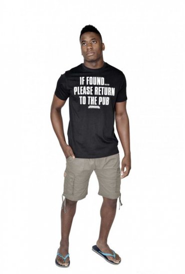 D555 SIMON 'Return To The Pub' Crew Neck T-Shirt Black - T-shirts - T-shirts Homme Grande Taille