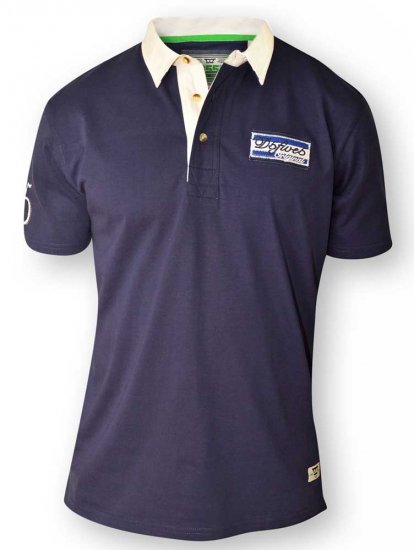 D555 NASH Short Sleeve Rugby Shirt Navy - Polos - Polos homme grande taille