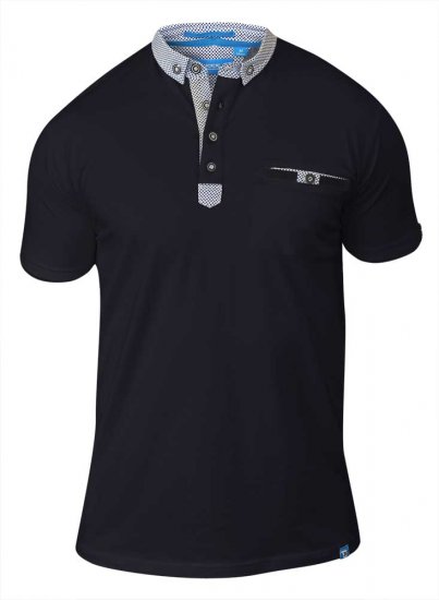 D555 HAYDEN Short Sleeve Polo Black - Polos - Polos homme grande taille