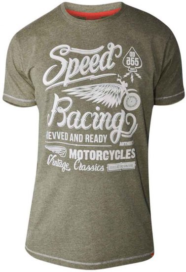 D555 CORTEZ Speed Racing T-Shirt Khaki - T-shirts - T-shirts Homme Grande Taille