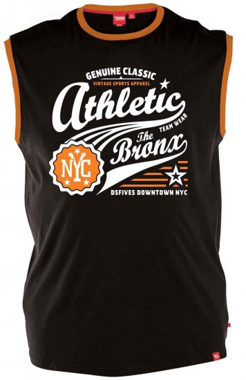 D555 JOVAN Athletic Sleeveless T-shirt Black - T-shirts - T-shirts Homme Grande Taille