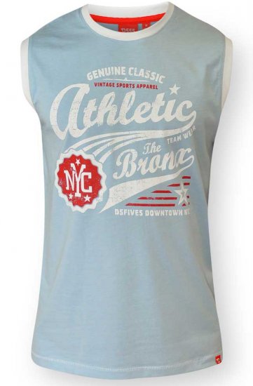 D555 JOVAN Athletic Sleeveless T-shirt Blue - T-shirts - T-shirts Homme Grande Taille