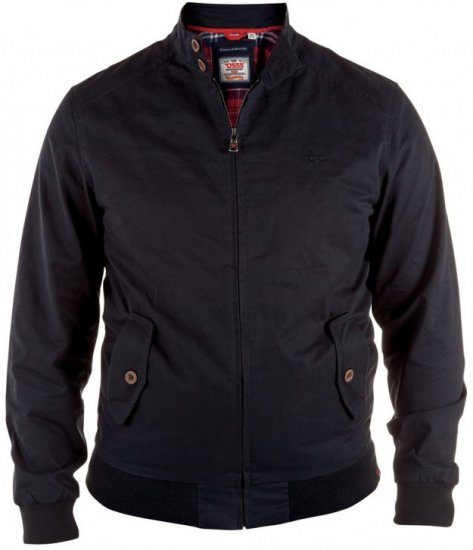 D555 Windsor Cotton Harrington Jacket Navy - Vestes - Vestes Homme Grandes Tailles