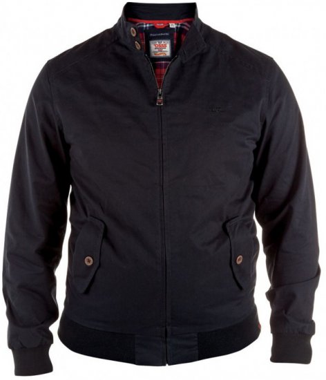 D555 Windsor Cotton Harrington Jacket Black - Vestes - Vestes Homme Grandes Tailles