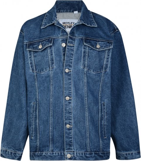 Motley Denim Denim Jacket Blue - Vestes - Vestes Homme Grandes Tailles