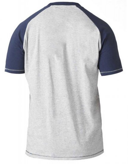 D555 HIRALDO T-Shirt Grey/Navy - T-shirts - T-shirts Homme Grande Taille