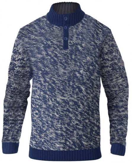 D555 MARSDEN Neck Sweater Navy/Ecru - Sweatshirts & hoodies - Sweatshirts/Hoodies grande taille homme