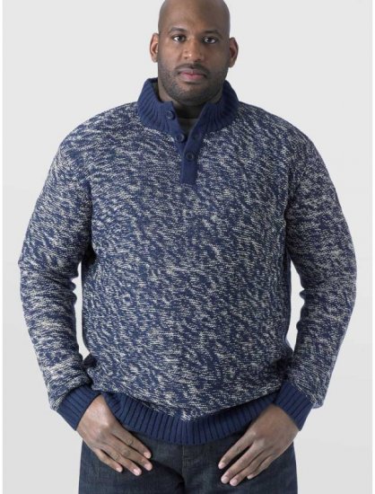 D555 MARSDEN Neck Sweater Navy/Ecru - Sweatshirts & hoodies - Sweatshirts/Hoodies grande taille homme