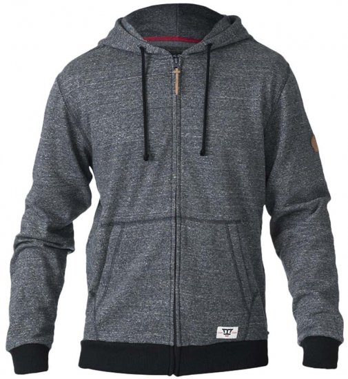 D555 Romney Full Zipper Hoodie Charcoal - Sweatshirts & hoodies - Sweatshirts/Hoodies grande taille homme