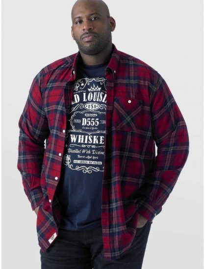 D555 Richard Long Sleeve Shirt & T-shirt Combo - Chemises - Chemises Grandes Tailles Hommes