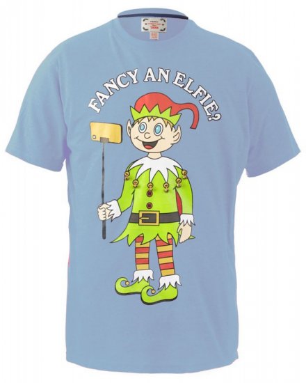 D555 Fancy an Elfie T-shirt Blue - T-shirts - T-shirts Homme Grande Taille