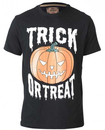 D555 Scary Halloween Pumpkin T-shirt Black - T-shirts - T-shirts Homme Grande Taille