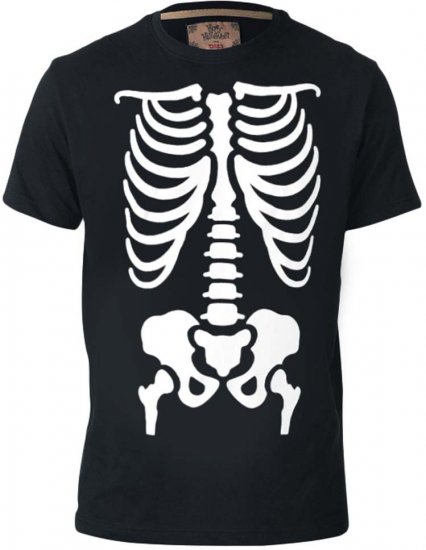 D555 Scary Halloween Skeleton T-shirt Black - T-shirts - T-shirts Homme Grande Taille