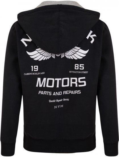 Kam Jeans 773 New York Motors Hoodie Black - Sweatshirts & hoodies - Sweatshirts/Hoodies grande taille homme