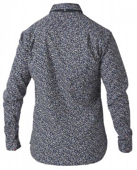 D555 Radcliff LS Printed Shirt Navy - Chemises - Chemises Grandes Tailles Hommes