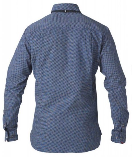D555 Scott LS Printed Shirt Blue - Chemises - Chemises Grandes Tailles Hommes