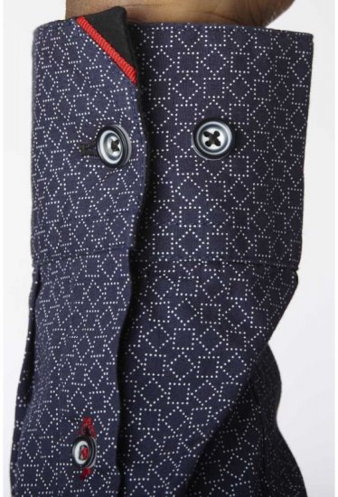 D555 Scott LS Printed Shirt Blue - Chemises - Chemises Grandes Tailles Hommes