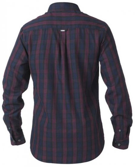 D555 Nixon LS Shirt Navy/Wine - Chemises - Chemises Grandes Tailles Hommes