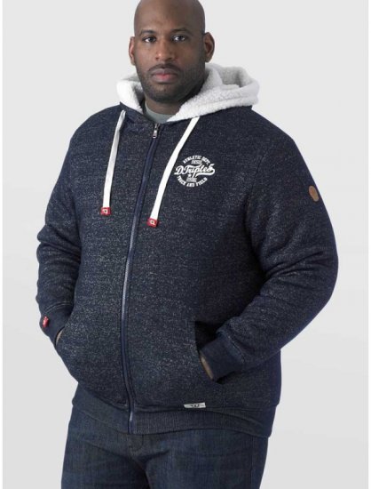 D555 Hulk Fur Lined Zipper Hood Navy - Sweatshirts & hoodies - Sweatshirts/Hoodies grande taille homme