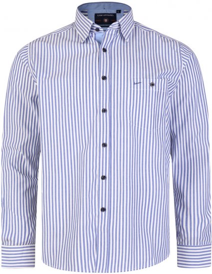 Kam Jeans 6139 Long Sleeve Shirt Blue - Chemises - Chemises Grandes Tailles Hommes