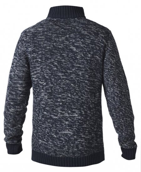 D555 REMINGTON Sweater With Woven Zipper Chest Pocket Navy/Grey - Sweatshirts & hoodies - Sweatshirts/Hoodies grande taille homme