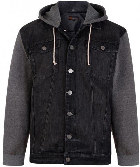 Kam Jeans Conte Denim Jacket Black - Vestes - Vestes Homme Grandes Tailles