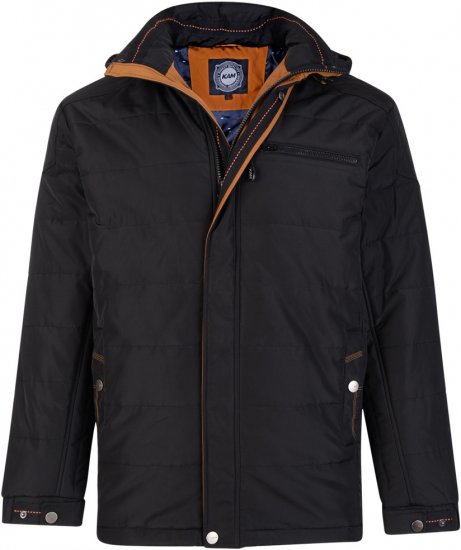 Kam Jeans 65 Padded Jacket Black - Vestes - Vestes Homme Grandes Tailles