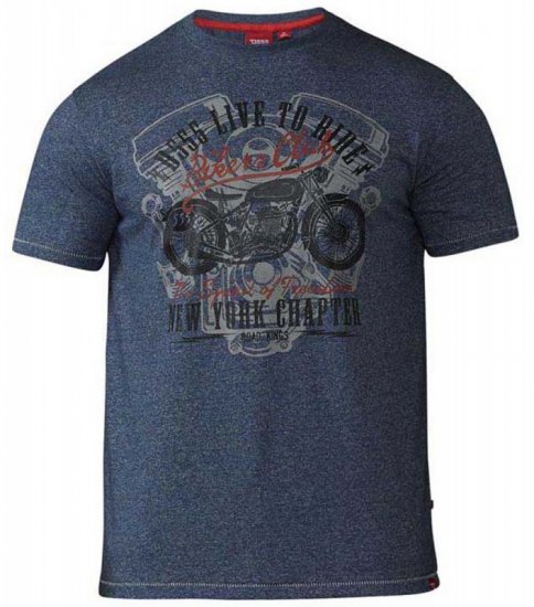 D555 Bradley T-shirt Blue - T-shirts - T-shirts Homme Grande Taille