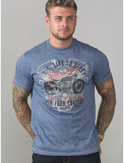 D555 Bradley T-shirt Blue - T-shirts - T-shirts Homme Grande Taille