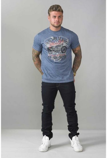 D555 Bradley T-shirt Blue - T-shirts - T-shirts Homme Grande Taille