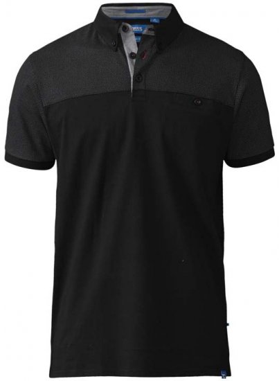 D555 Jauram Polo Black - Polos - Polos homme grande taille