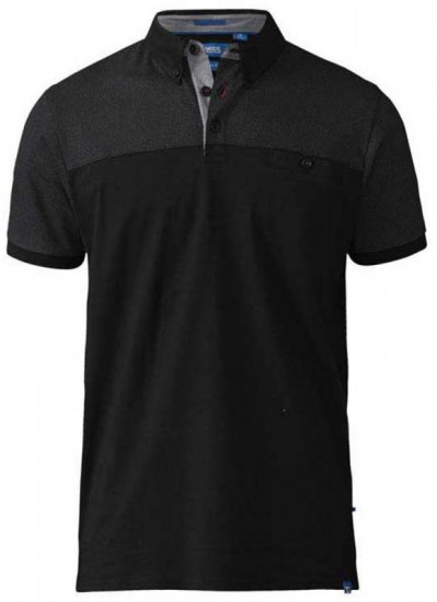 D555 Jauram Polo Black - Polos - Polos homme grande taille