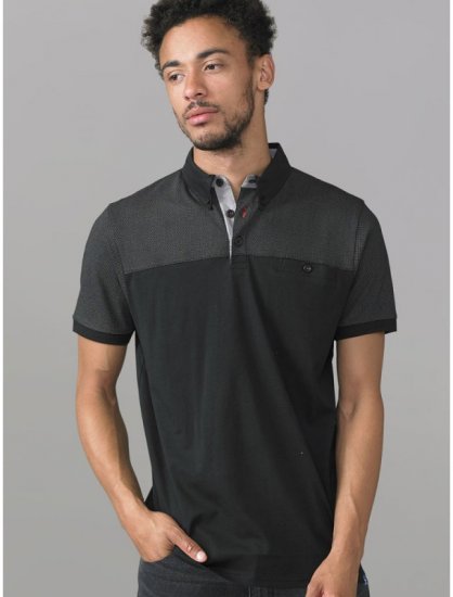 D555 Jauram Polo Black - Polos - Polos homme grande taille