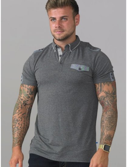 D555 Hogan Polo Charcoal - Polos - Polos homme grande taille