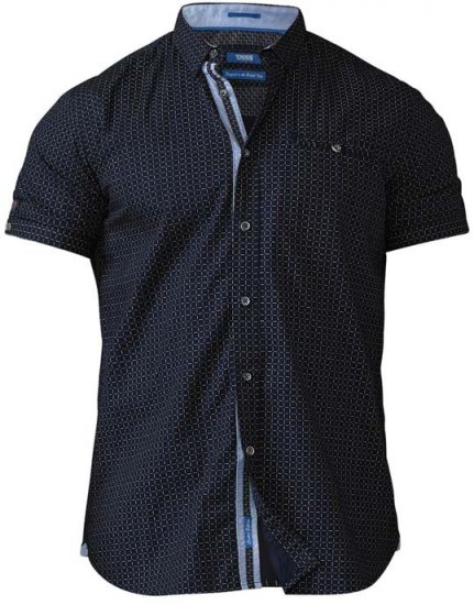 D555 Republic Short Sleeve Shirt Navy - Chemises - Chemises Grandes Tailles Hommes