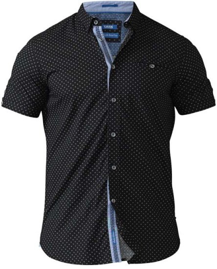 D555 Ollie Short Sleeve Shirt Black - Chemises - Chemises Grandes Tailles Hommes