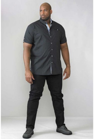 D555 Ollie Short Sleeve Shirt Black - Chemises - Chemises Grandes Tailles Hommes