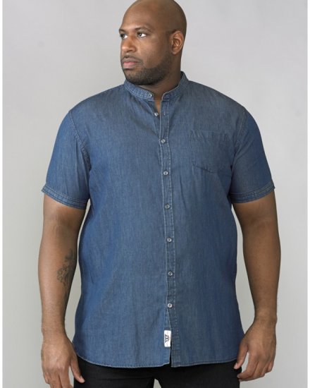 D555 Astra Short Sleeve Denim Shirt - Chemises - Chemises Grandes Tailles Hommes